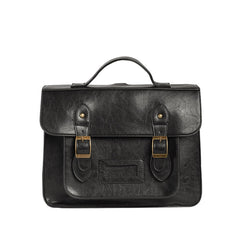 Sleek Hybrid Vegan Leather Flapover Satchel Backpack with Shoulder Strap