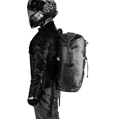 Waterproof All-Black Motorcycle Backpack 35L Travel Dry Bag, One Size